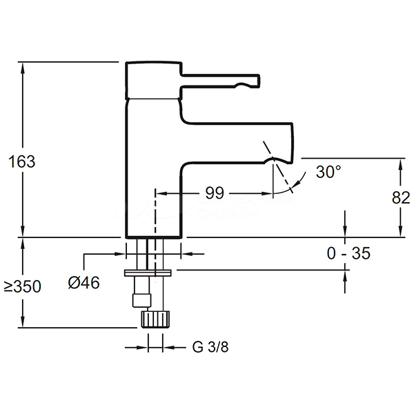 Смеситель для раковины, хром Jacob Delafon Cuff E98298-CP
