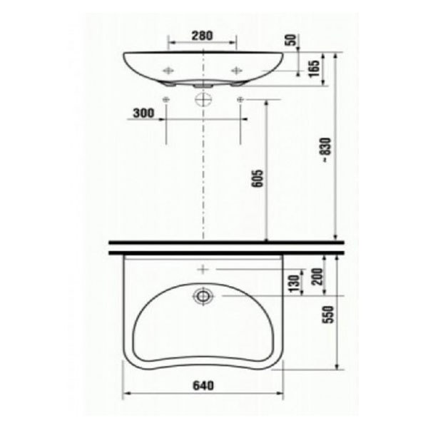 Раковина больничная 64, белая Jika Mio H8137140001041