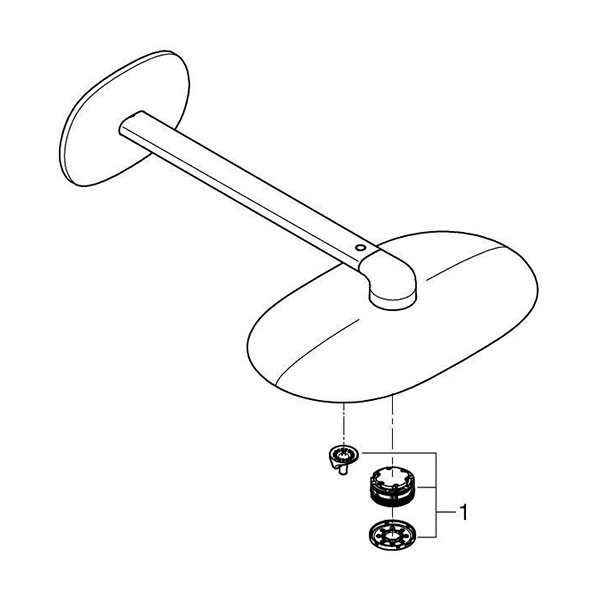 Верхний душ с кронштейном, хром Grohe Rainshower Duo 360 26254000
