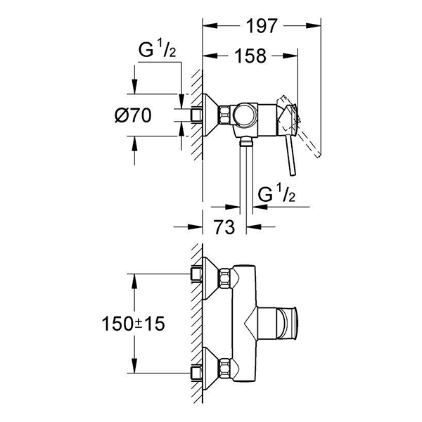 Смеситель для душа Grohe BauClassic 32867000 | Купить в Алматы
