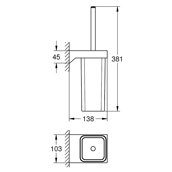 Туалетный ершик, комплект, хром Grohe Selection Cube 40857000