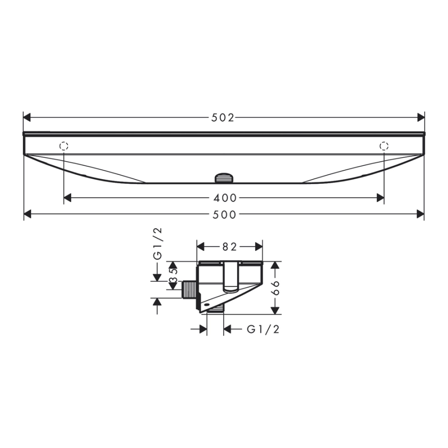Полка с подключением для шланга и держателем для душа, черный Hansgrohe Fixfit Porter R 26858670