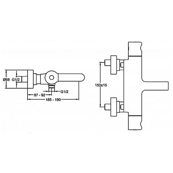 Термостат для ванны, хром Jacob Delafon Singulier E10870-CP