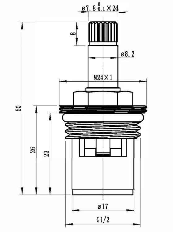 Кран-букса керамическая VODA VCERZ24