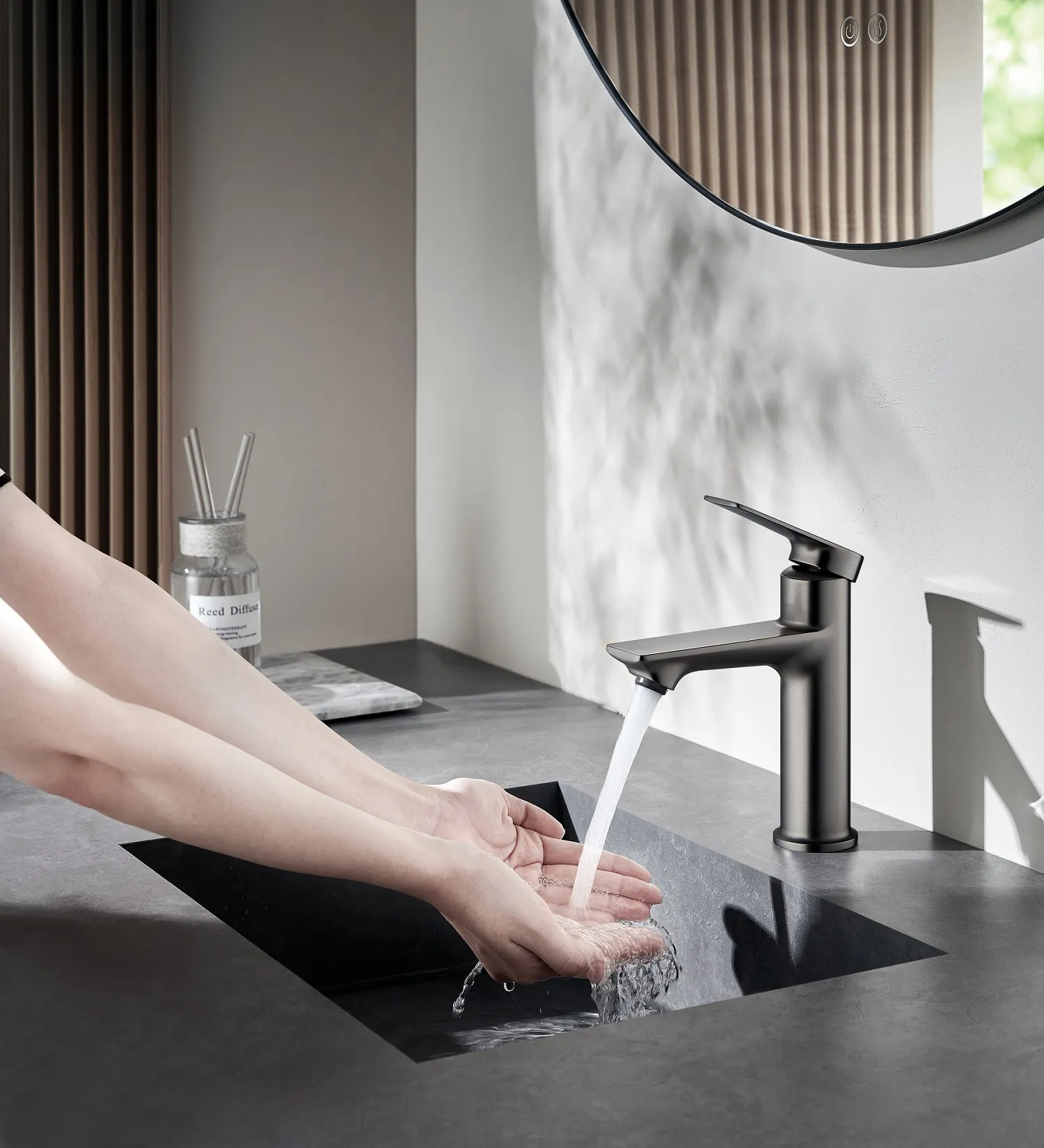 Смеситель для раковины, серый SSWW SATM015A-GA0-1