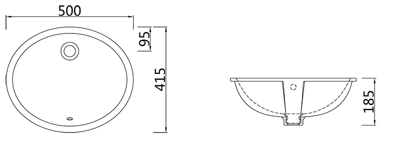 Раковина встраиваемая снизу 50, белая SSWW CL3022