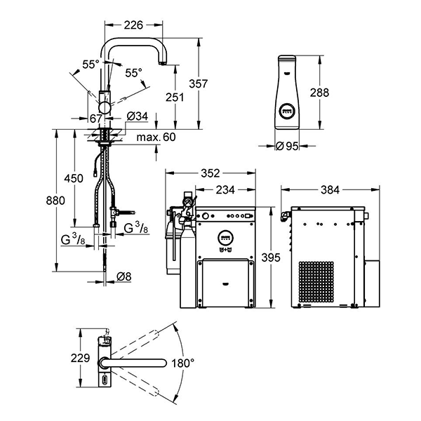 Смеситель для охлаждения и газировки Grohe Blue Professional 31304000