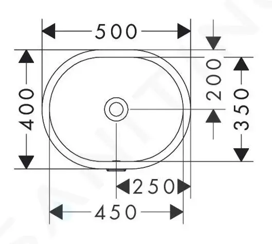 Раковина встраиваемая снизу 45, белая Hansgrohe Xuniva U 60153450