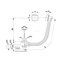 Сифон для ванны 100, автомат, комплект, хром Alcaplast A51CRM-100
