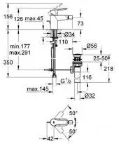 Смеситель для биде с донным клапаном, хром Grohe BauEdge 23169000