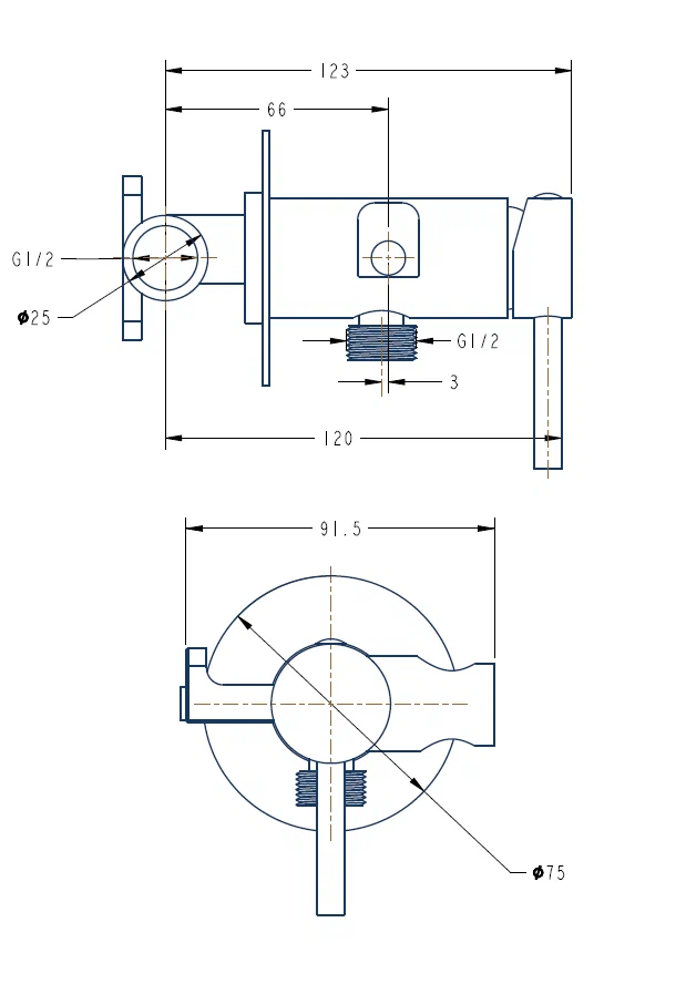 Гигиенический душ со смесителем, хром ESKO SMH 12