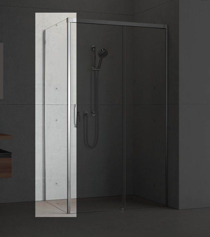 387050-01-01L IDEA S1 Боковая стенка левая 90 хром/прозр 900*2005