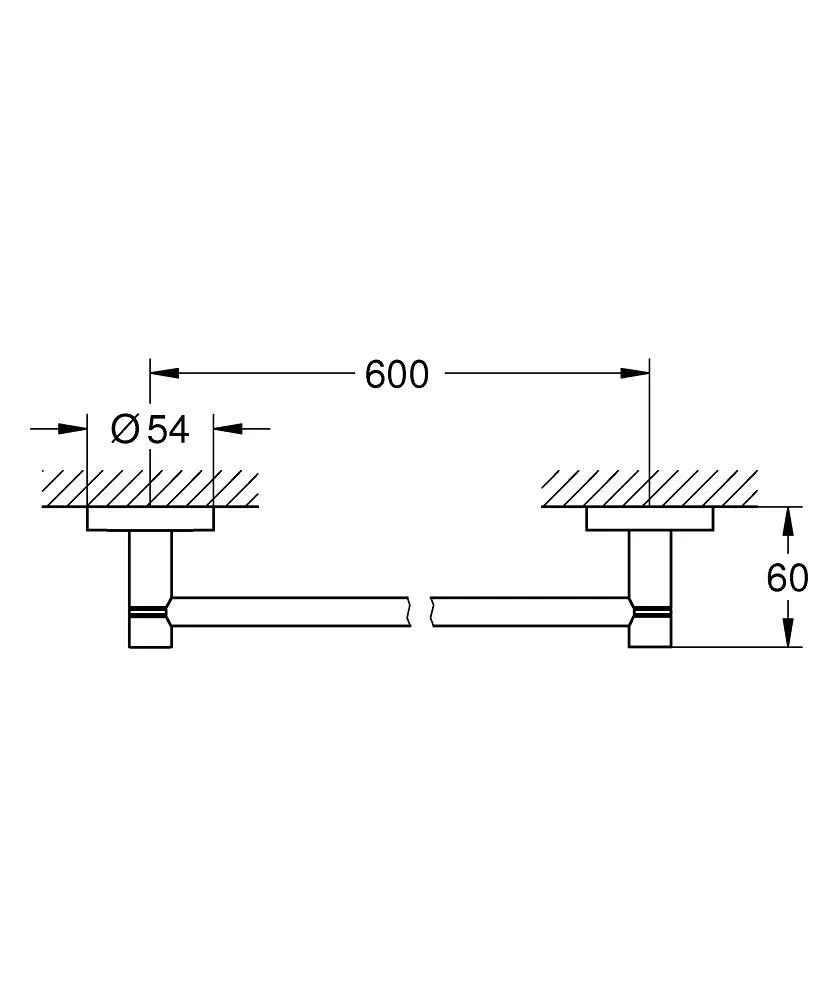 Держатель для полотенца 600, черный Grohe Essentials 1022512430