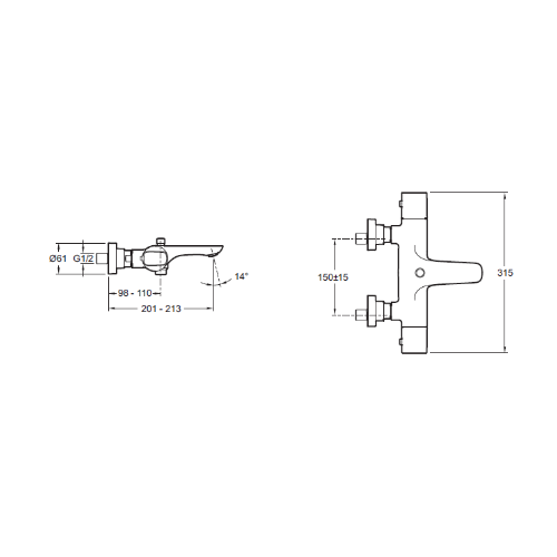 Термостат для ванны, хром Jacob Delafon Aleo E72286-CP