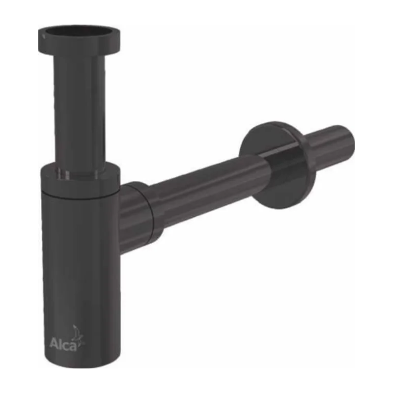 Сифон для раковины d32, круглый, крацованный мат Alcaplast Design A400-GM-B