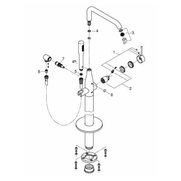 Смеситель для ванны, напольный, хром Grohe Essence 23491001