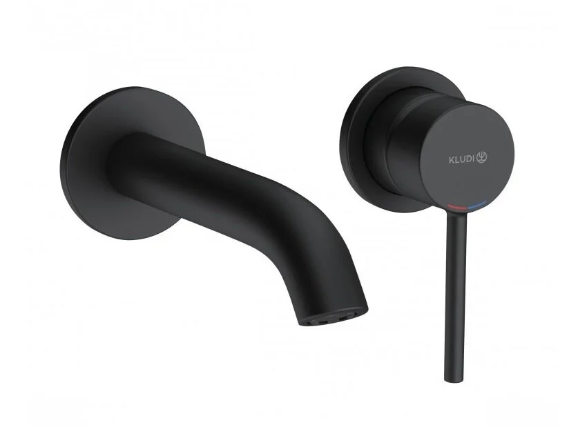 Смеситель для раковины, на 2 отверстия, черный Kludi Bozz 382443976