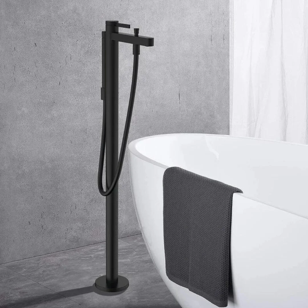 Смеситель для ванны, напольный, черный Hansgrohe Vivenis 75445670
