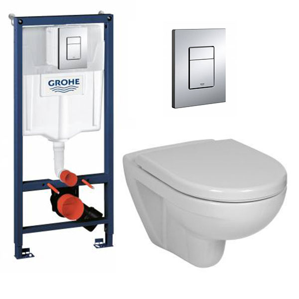 Комплект 4в1: Инсталляция 38772001 с панелью смыва 38732000, унитаз с сиденьем Lyra SET22122001