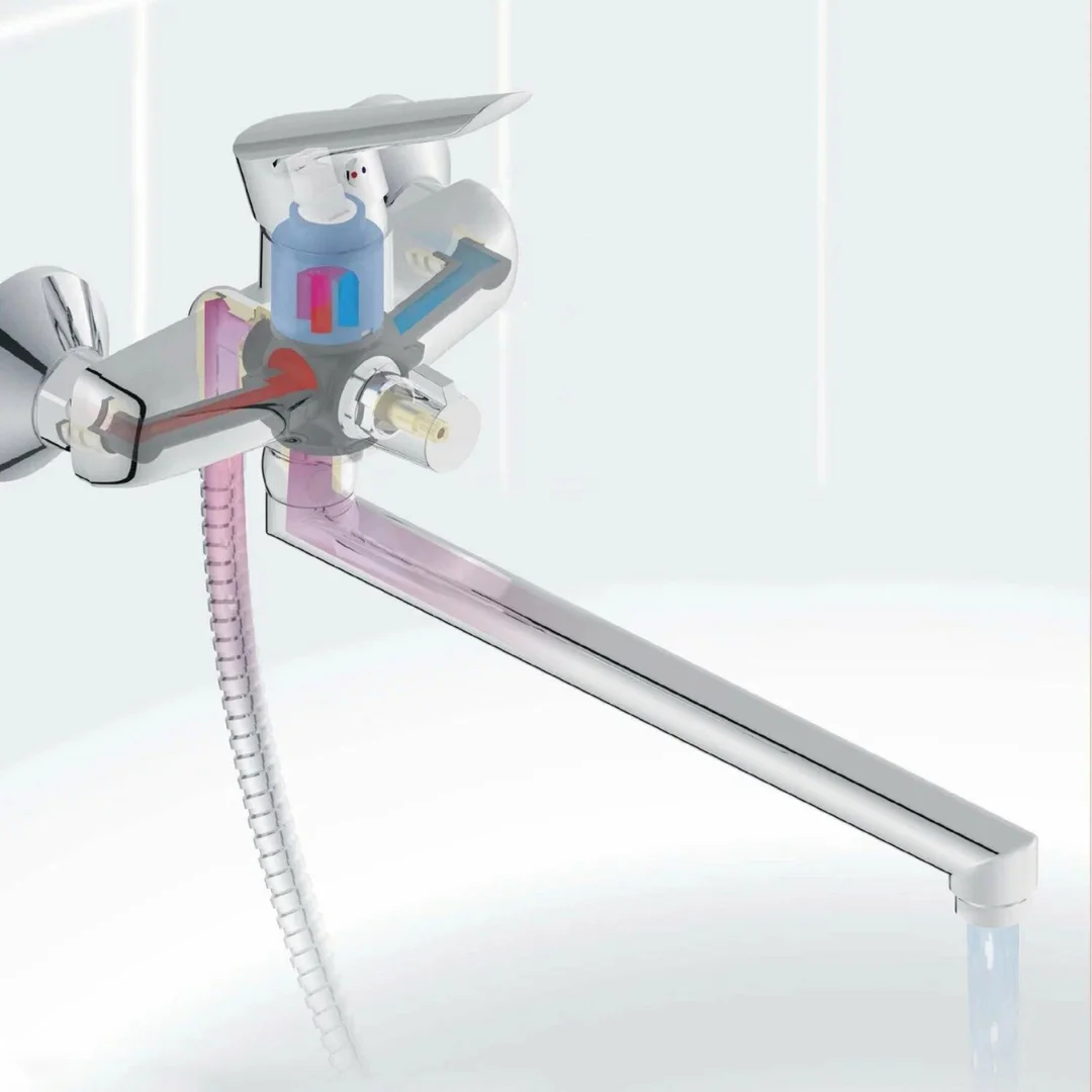 Смеситель для ванны, длинный излив, хром ESKO Lagos LG 31