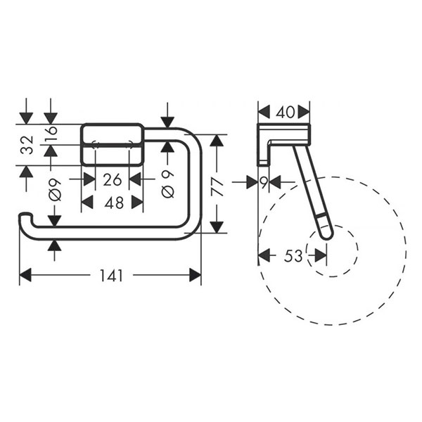 Держатель туалетной бумаги, бронза Hansgrohe AddStoris 41771140