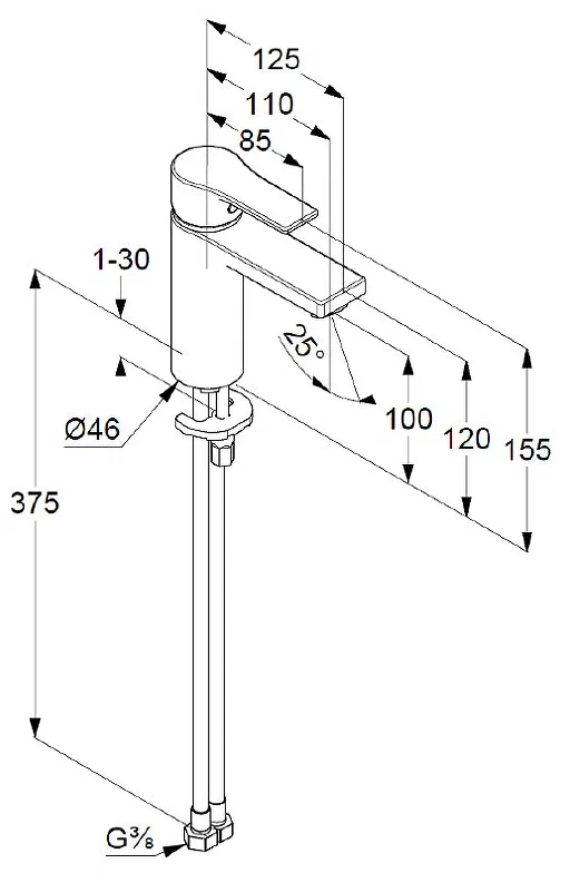 Смеситель для раковины, хром Kludi Bozz 482920565