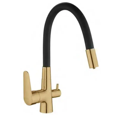 Смеситель для кухни, с подключением к фильтру, черный/золото ESKO Coral CL03GB