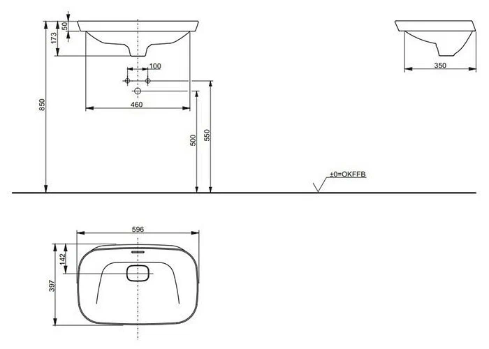 Раковина встраиваемая сверху 60, белый TOTO Neorest LW3716HY