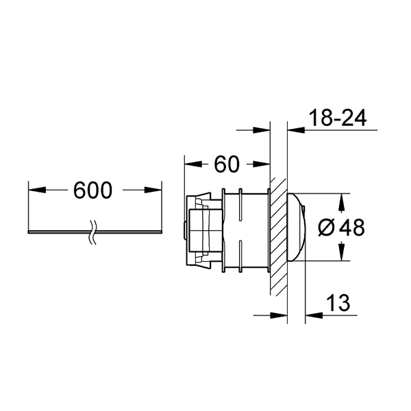 Кнопка смыва для унитаза, пневматическая, хром Grohe 38771000