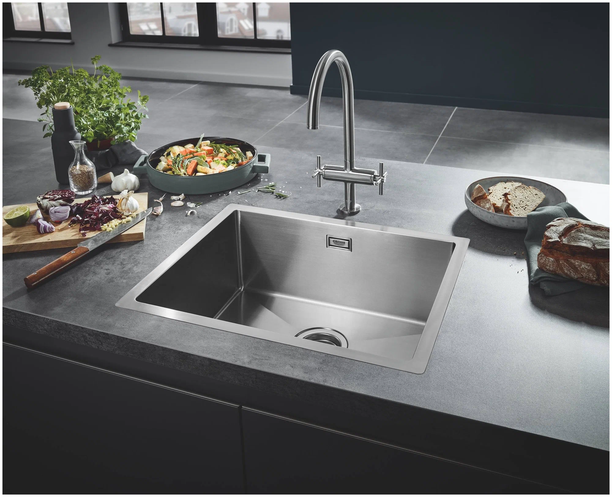 Мойка K700, с 1 чашей, 550х450, нержавеющая сталь Grohe 31726SD0