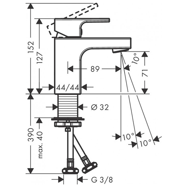 Смеситель для раковины, хром Hansgrohe Vernis Shape 71567000