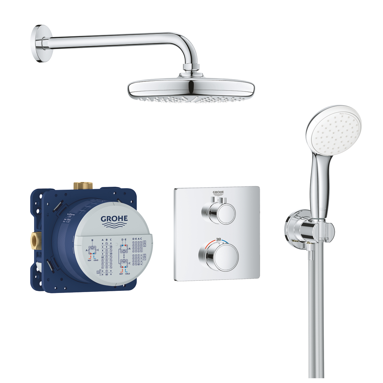 Душевая система, встраиваемая, хром Grohe Grohtherm 34729000