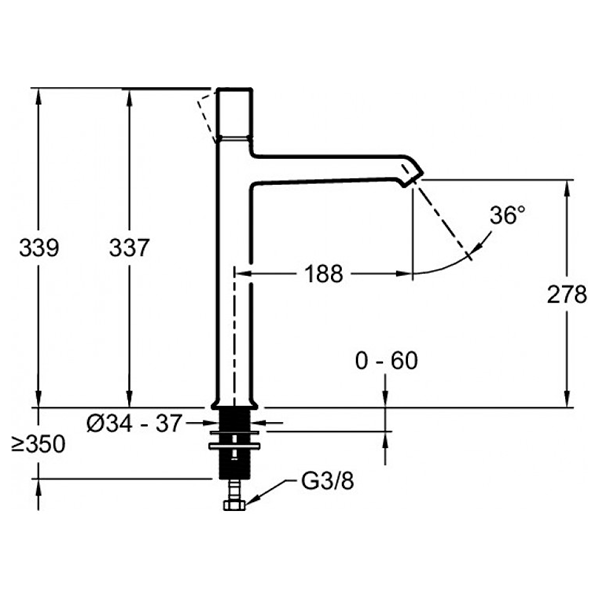 Смеситель для раковины, хром Jacob Delafon Rivoli E24168-CP