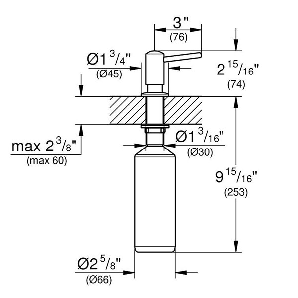 Дозатор жидкого мыла, скрытый монтаж, суперсталь Grohe Contemporary 40536DC0