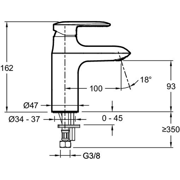 Смеситель для раковины, хром Jacob Delafon Kumin E99447-CP