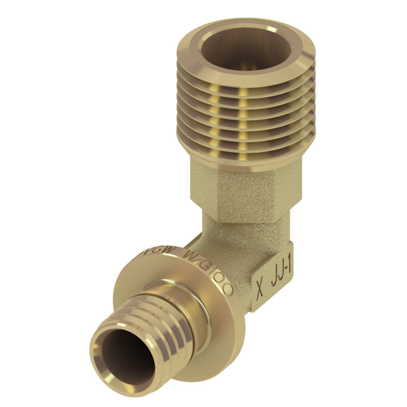 767520 ТЕСЕ Уголок соединительный с ниппелем 20х1/2", латунь