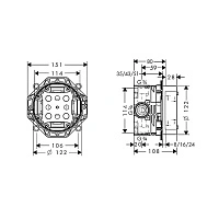 Скрытая монтажная часть Hansgrohe Ibox Universal 01800180