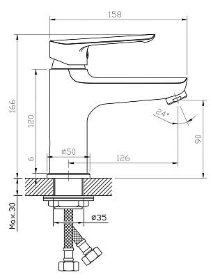 Смеситель для раковины, белый ESKO Lagos LG26W