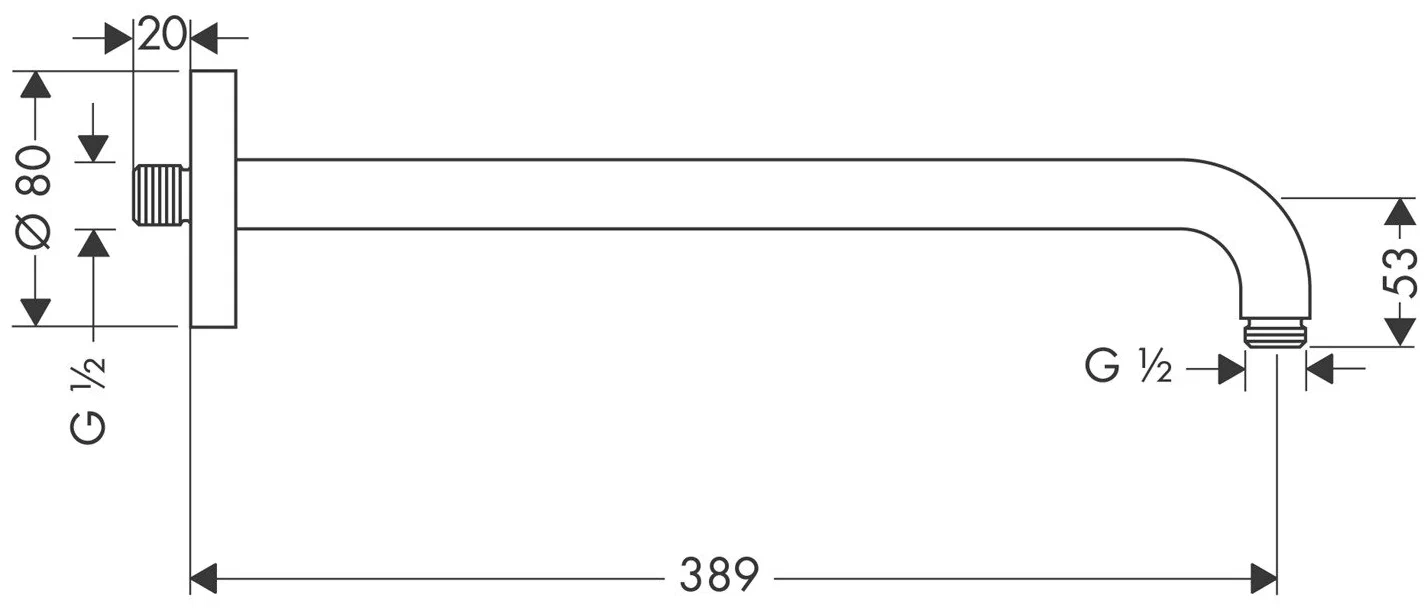 Кронштейн для верхнего душа 389, настенный, бронза Hansgrohe 27413140