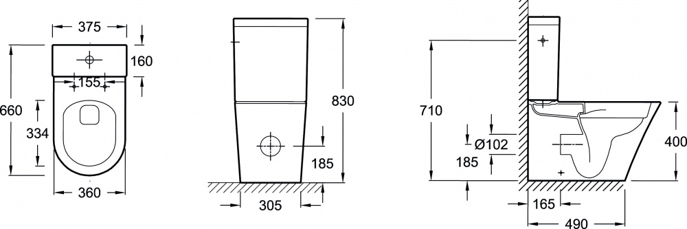Унитаз напольный, белый Jacob Delafon Rodin UJAB102-00