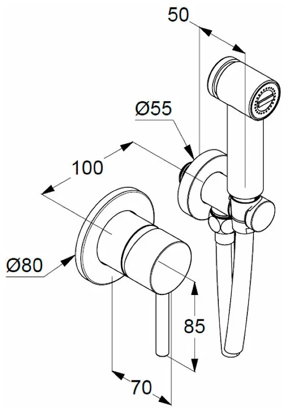 Гигиенический душ со смесителем, черный Kludi Bozz 389983976