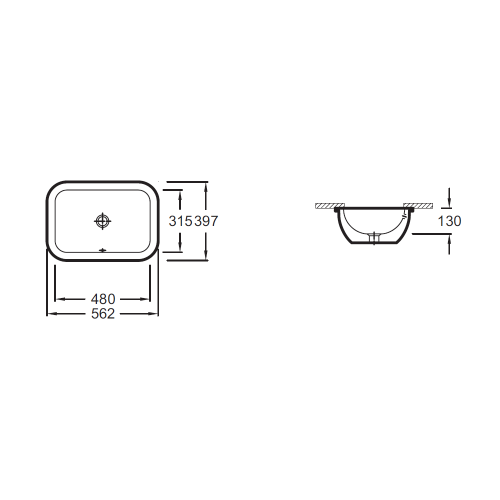 Раковина встраиваемая 48, белая Jacob Delafon VOX EYA102-00