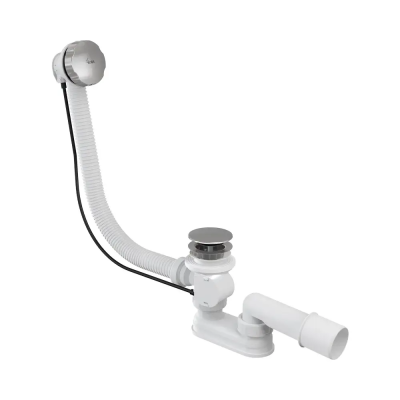 Сифон для ванны автомат 80, хром Alcaplast A55KM-80