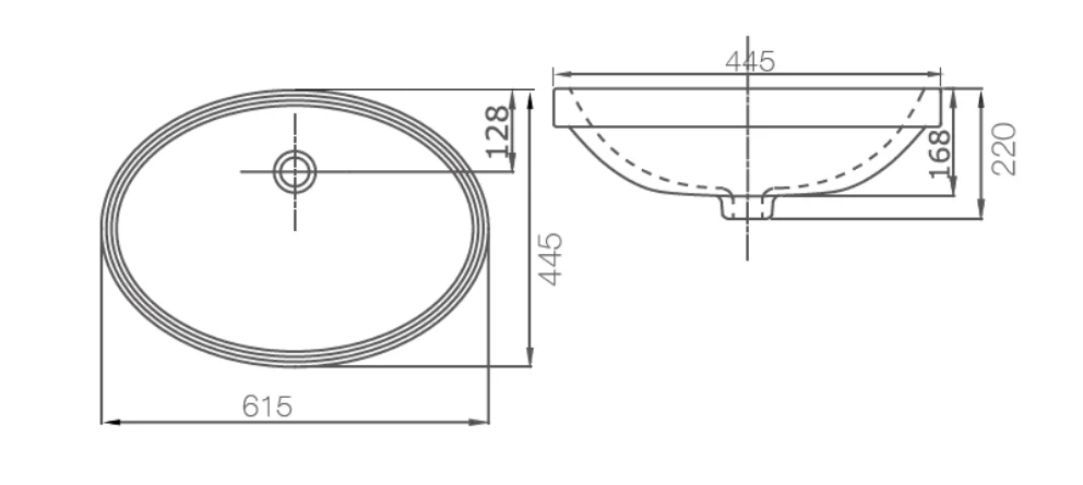 Раковина встраиваемая снизу 61, белая SSWW CL3019