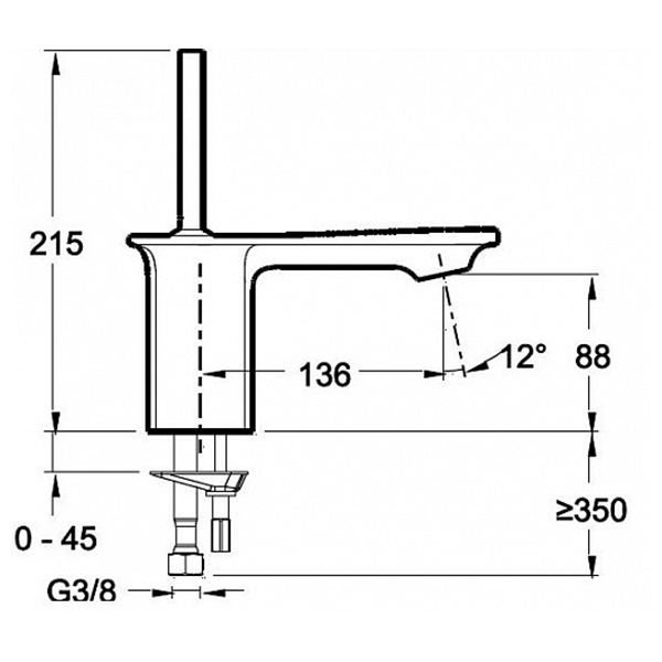 Смеситель для раковины, хром Jacob Delafon Stance E14760-CP