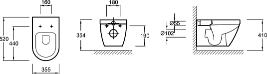 Комплект 4в1: Инсталляция, панель смыва E4316-CP, унитаз, сиденье Jacob Delafon Rodin K25011501