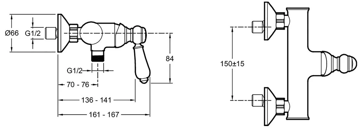 Смеситель для душа, хром Jacob Delafon Louise E24362-CP