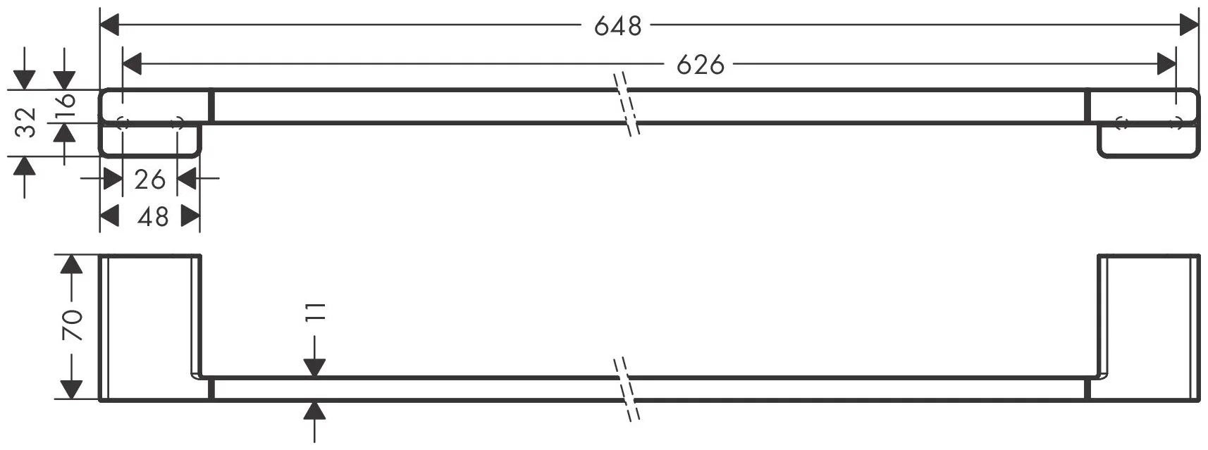 Держатель для полотенца, черный Hansgrohe AddStoris 41747670