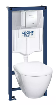 Комплект 4в1: Инсталляция с панелью смыва, унитаз с сиденьем Grohe Solido Perfect 39186000 Комплект 4в1: Инсталляция с панелью смыва, унитаз с сиденьем Grohe Solido Perfect 39186000