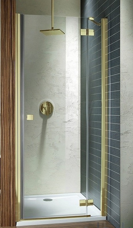 31502-09-01N Almatea DWJ Душевая дверь 1200*1950 (прозрачное стекло, золото, правая)